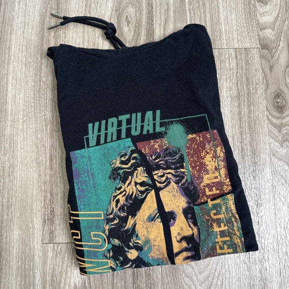 Denim Flower Ricky Singh Hoodie Mens Large Black Graphic Print Virtual Instinct - Picture 4 of 13